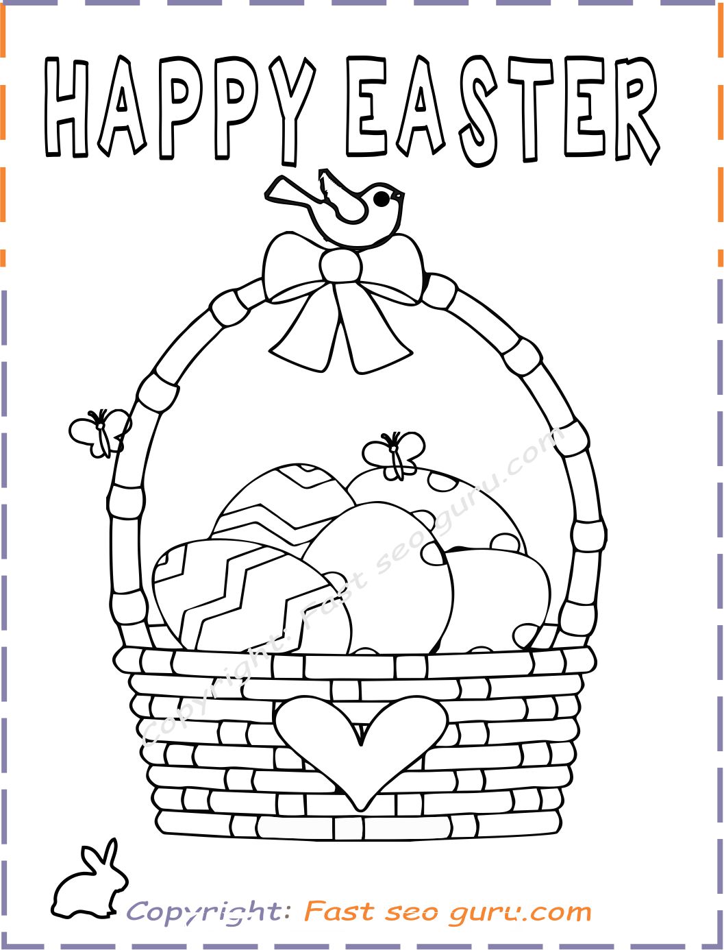 Basket of Easter Eggs coloring page